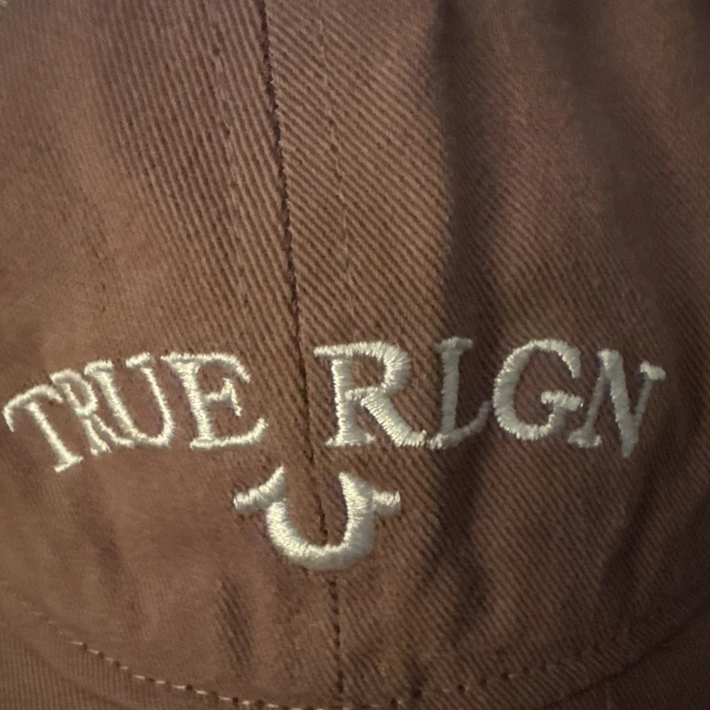 True Religion Logo Strapback Baseball Hat Pink Dusty Rose Y2K